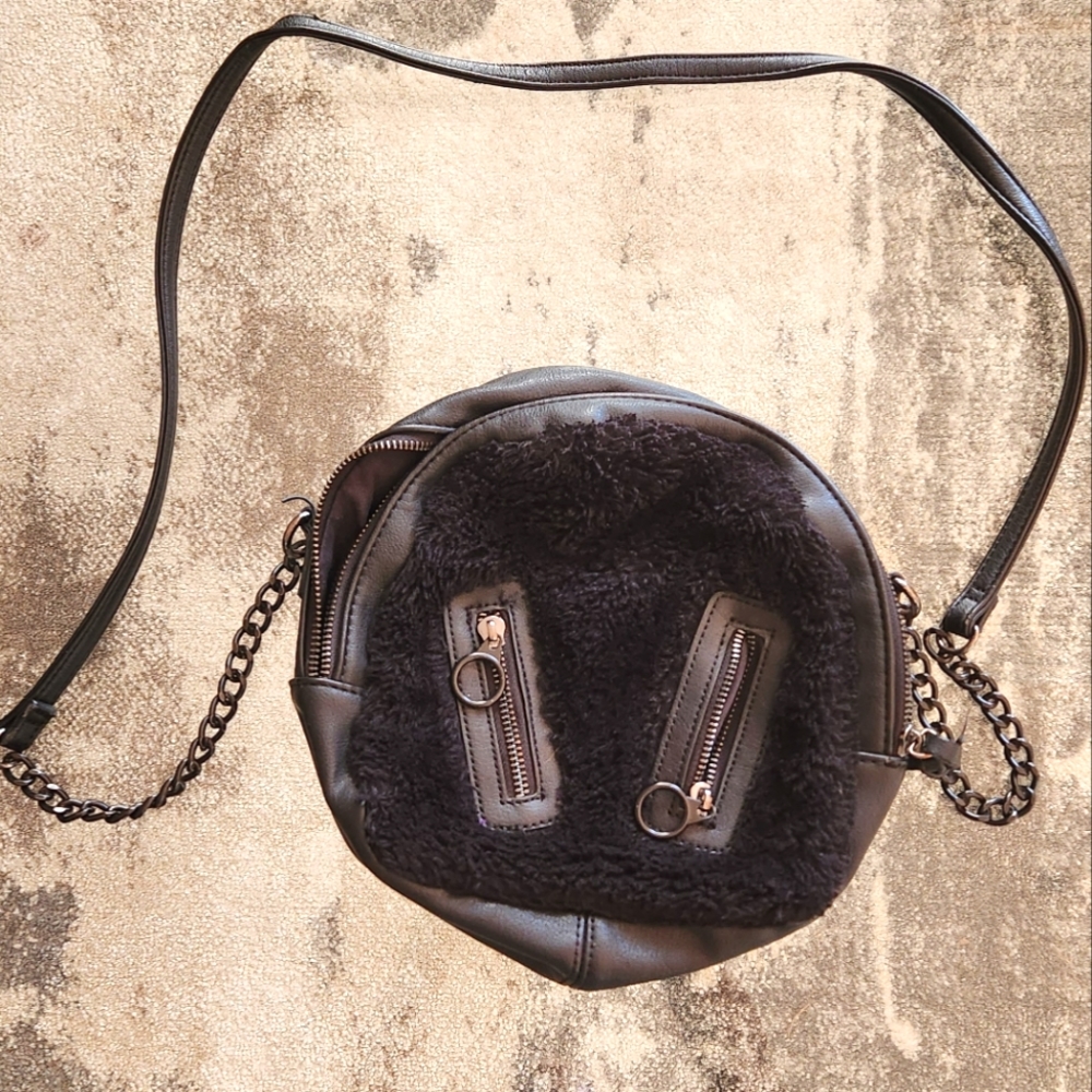 Madden Girl leather purse w/ faux fur